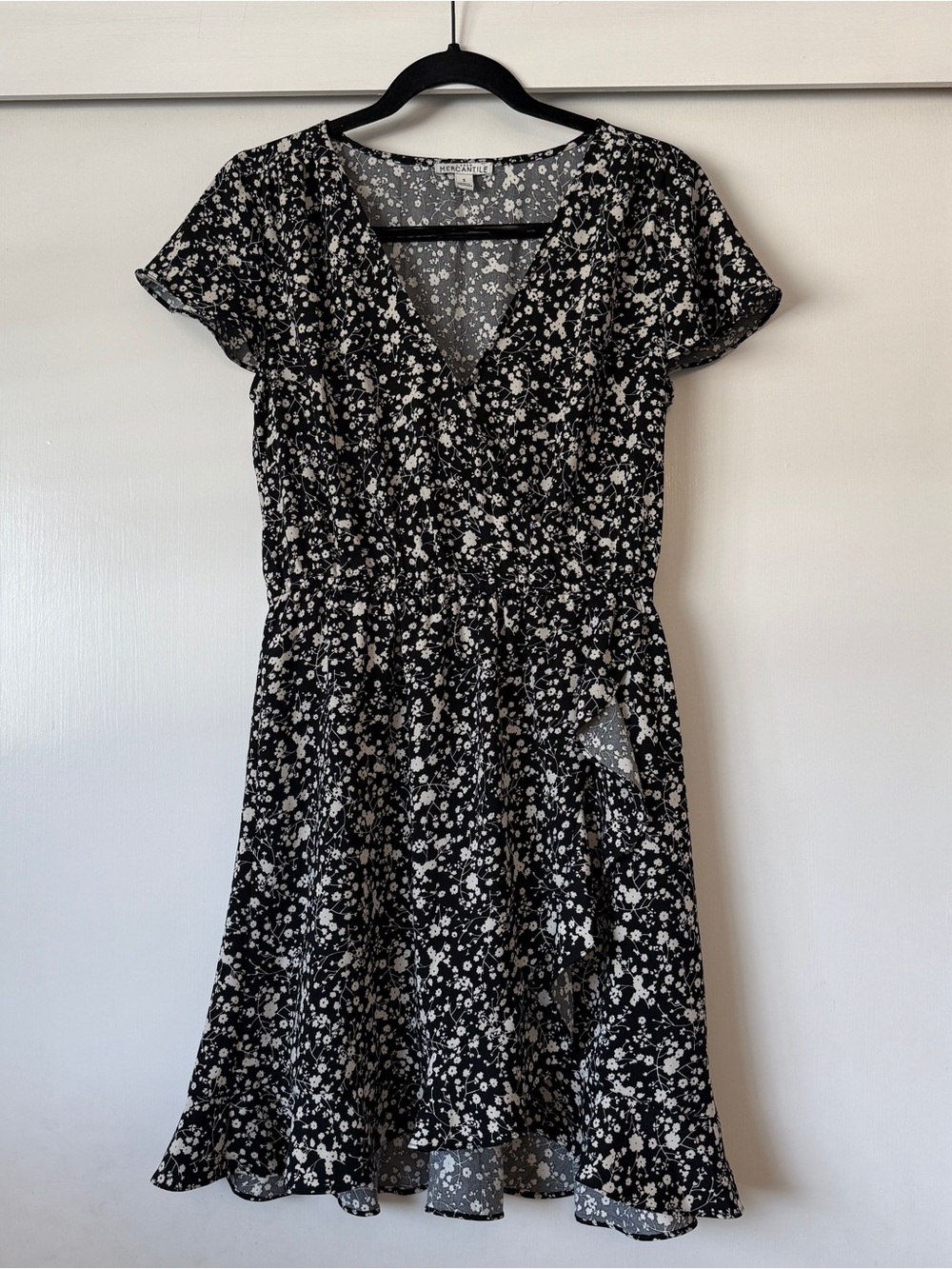 J. Crew Mercantile Black and White Floral Mini Dress
